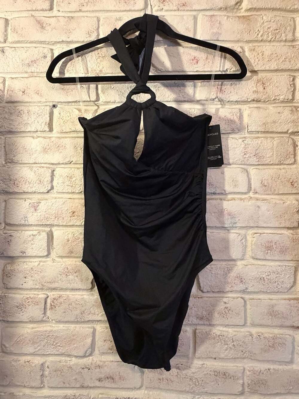 Lauren Ralph Lauren Black Halter Neck Cut-Out One Piece Swimsuit
